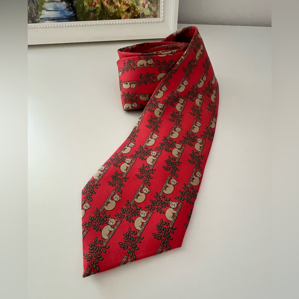 Vintage Hermes Koala print tie!